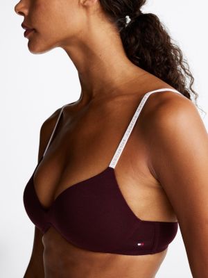 red heritage non-wired padded push-up bra for women tommy hilfiger