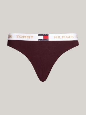 slip heritage con logo glitter rosso da donne tommy hilfiger