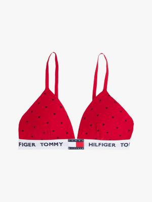 reggiseno heritage a triangolo con stampa rosso da donne tommy hilfiger