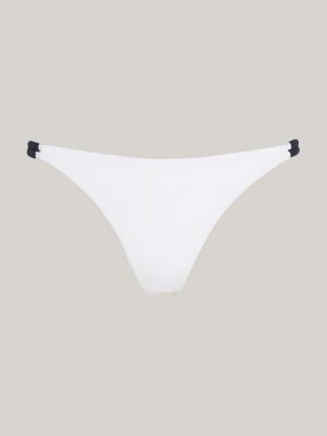 slip bikini global stripe con taglio a v bianco da donne tommy hilfiger