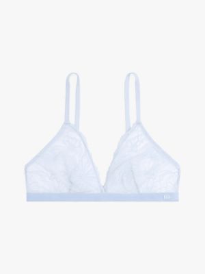 blue floral lace triangle bra for women tommy hilfiger