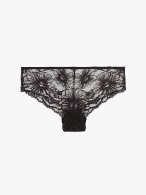 culotte brésilienne en dentelle florale noir pour femmes tommy hilfiger