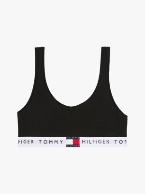 zwart heritage beugelloze bralette met logo voor dames - tommy hilfiger