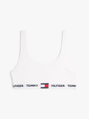 white heritage logo underband non-wired bralette for women tommy hilfiger