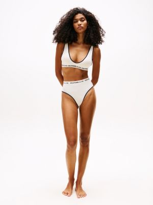 white ribbed high rise briefs for women tommy hilfiger