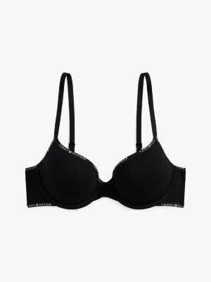 black repeat logo padded demi bra for women tommy hilfiger