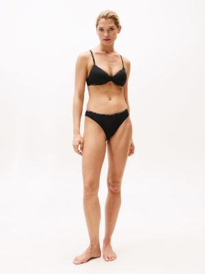 schwarz push-up-bh mit bügel und logomuster für damen - tommy hilfiger