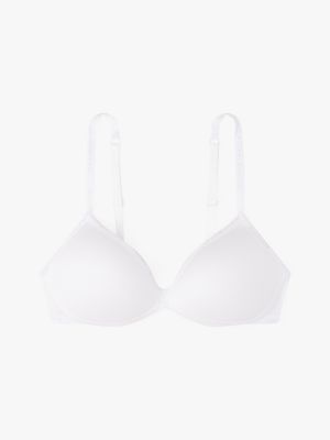 white repeat logo non-wired push-up bra for women tommy hilfiger