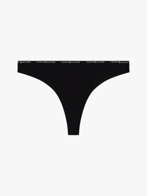 schwarz string mit logomuster für damen - tommy hilfiger