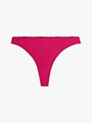 rosa string mit logomuster für damen - tommy hilfiger