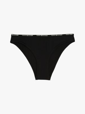 schwarz cheeky fit slip mit logomuster für damen - tommy hilfiger