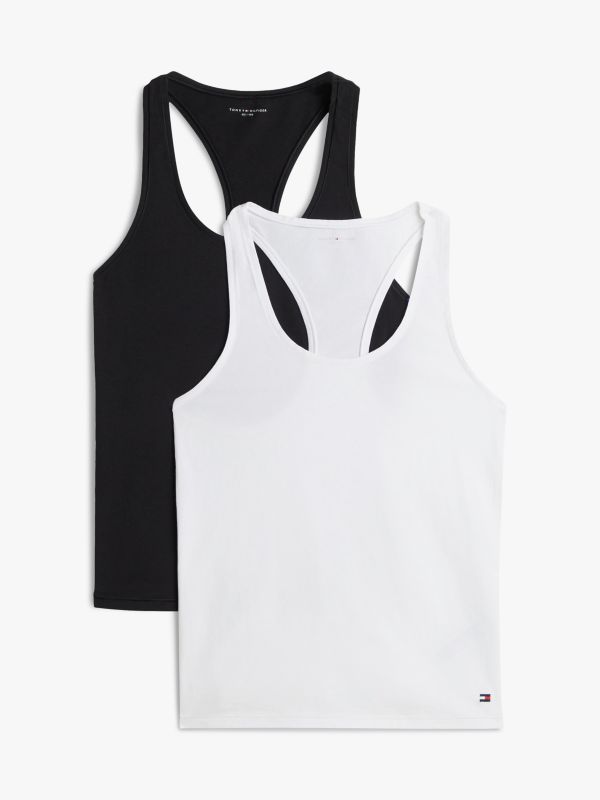 2-Pack Hilfiger Flag Racerback Tank Tops — Black