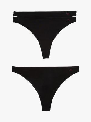 multi 3-pack hilfiger flag dipped thongs for women tommy hilfiger