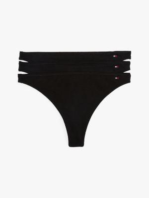 multi 3-pack hilfiger flag dipped thongs for women tommy hilfiger