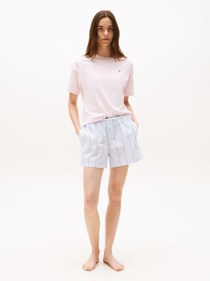 pink jersey relaxed pyjama t-shirt for women tommy hilfiger