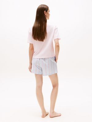 pink jersey relaxed pyjama t-shirt for women tommy hilfiger