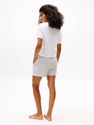 t-shirt del pigiama relaxed fit in jersey bianco da donne tommy hilfiger