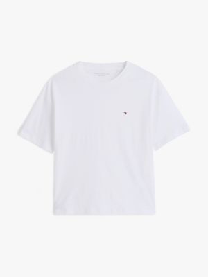 white jersey relaxed pyjama t-shirt for women tommy hilfiger