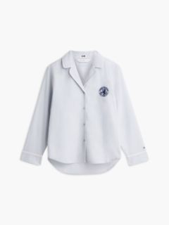 Essential Stripe Poplin Pyjama Shirt — Blue 5