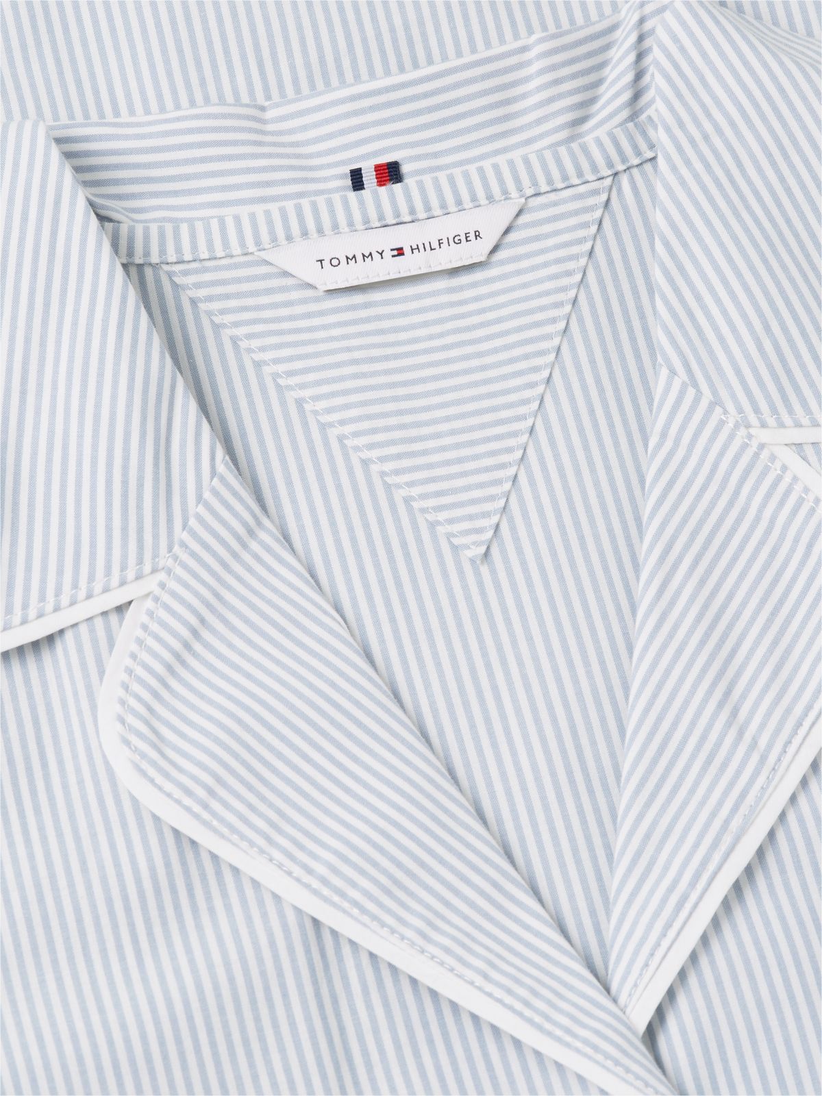 Essential Stripe Poplin Pyjama Shirt — Blue