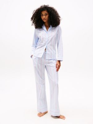 multi poplin relaxed pyjama shirt for women tommy hilfiger