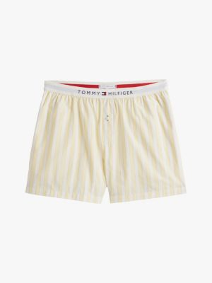 multi logo poplin pyjama shorts for women tommy hilfiger