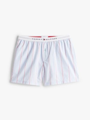 multi logo poplin pyjama shorts for women tommy hilfiger