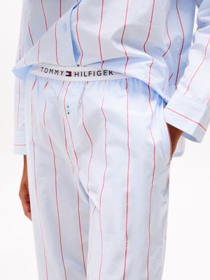 multi popeline-pyjamahose mit logo für damen - tommy hilfiger