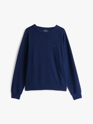 blue relaxed lounge track top for women tommy hilfiger