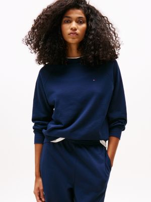 felpa lounge relaxed fit blue da donne tommy hilfiger