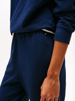 blue relaxed cuffed lounge joggers for women tommy hilfiger