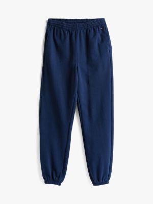 blauw relaxed fit loungejogger met boorden voor dames - tommy hilfiger