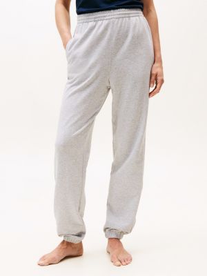 grau relaxed fit lounge-jogginghose mit bündchen für damen - tommy hilfiger