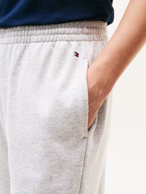 grau relaxed fit lounge-jogginghose mit bündchen für damen - tommy hilfiger