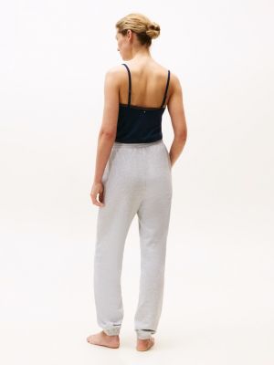 grau relaxed fit lounge-jogginghose mit bündchen für damen - tommy hilfiger