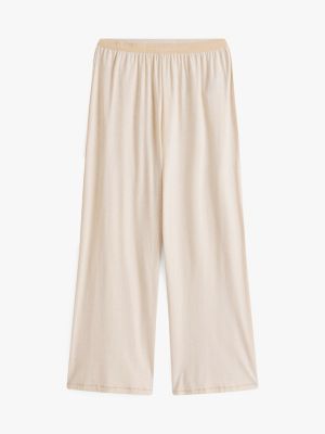 beige logo waistband pyjama bottoms for women tommy hilfiger