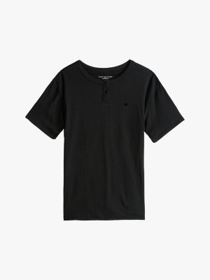 black relaxed henley pyjama t-shirt for women tommy hilfiger