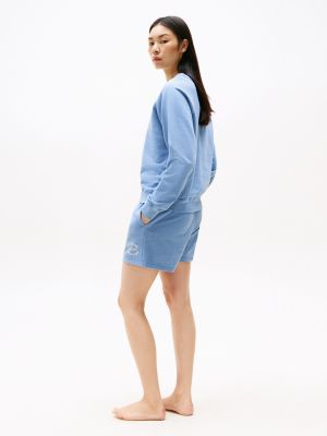 blue relaxed lounge track top for women tommy hilfiger