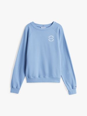 blue relaxed lounge track top for women tommy hilfiger