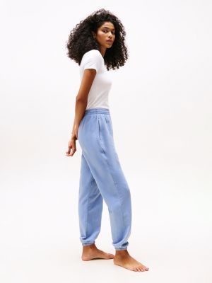 blue relaxed logo lounge joggers for women tommy hilfiger