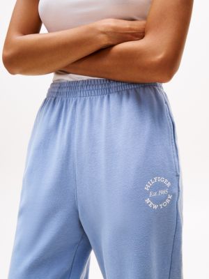 blau relaxed fit lounge-jogginghose mit logo für damen - tommy hilfiger