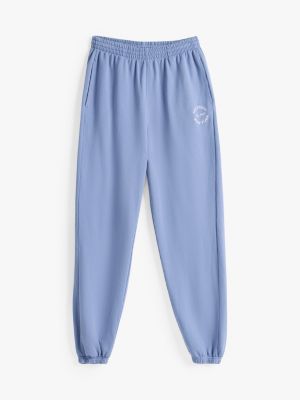 blau relaxed fit lounge-jogginghose mit logo für damen - tommy hilfiger