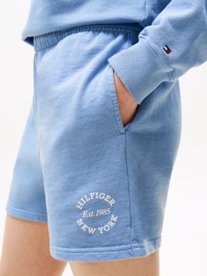 blue relaxed logo lounge shorts for women tommy hilfiger