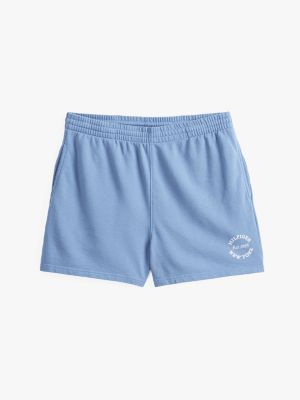 blau relaxed fit lounge-shorts mit logo für damen - tommy hilfiger