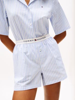 completo pigiama relaxed fit in misto lino multicolore da donne tommy hilfiger