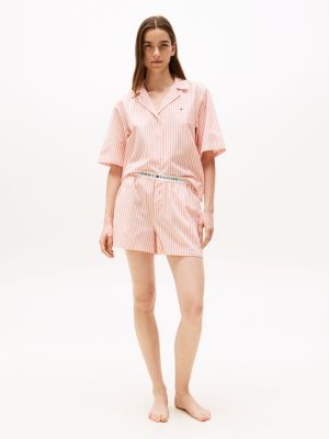 multi relaxed pyjama set with linen for women tommy hilfiger