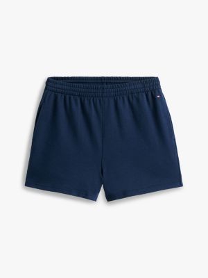 blauw relaxed fit loungeshort voor dames - tommy hilfiger