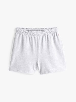 white relaxed lounge shorts for women tommy hilfiger