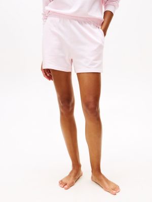 pink relaxed lounge shorts for women tommy hilfiger