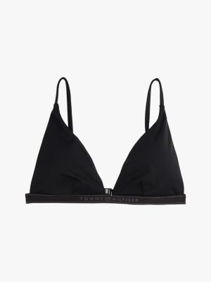 schwarz triangel-bikinioberteil mit logo für damen - tommy hilfiger